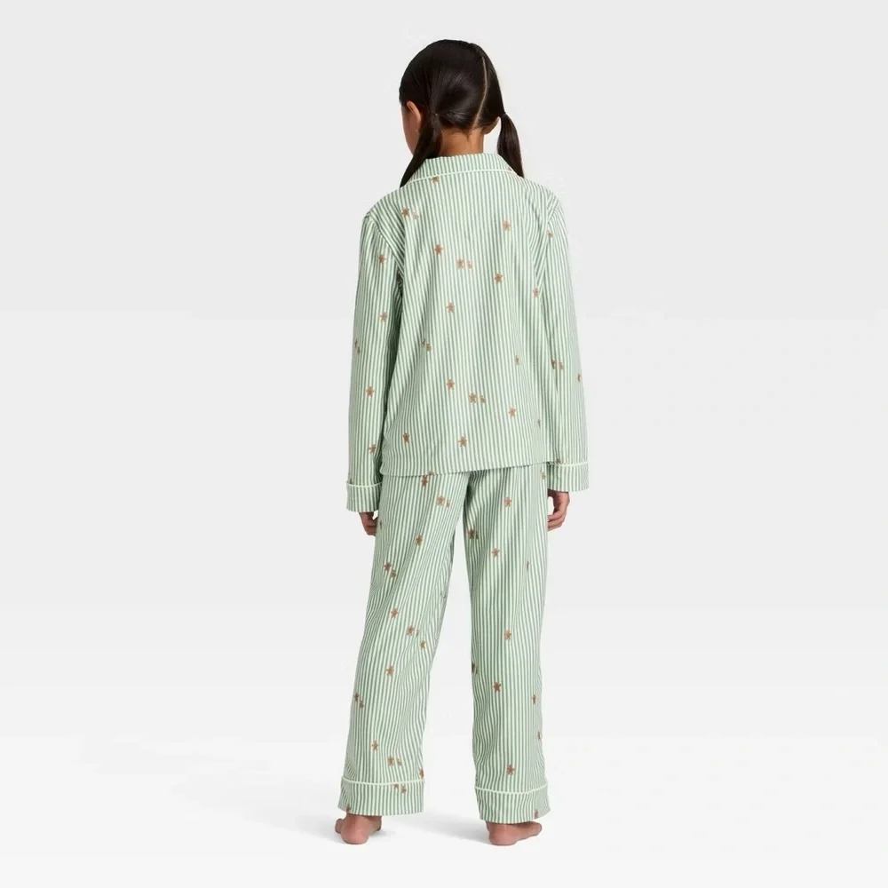 Toddler nwt Gingerbread Striped Long Sleeve Shirt and Pants Pajama Set  12M